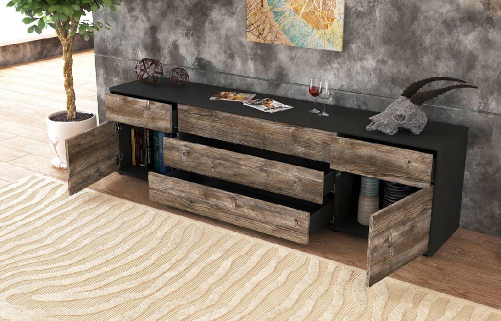 Stil Zeit Möbel Lowboard Benita, Zeder (180x49x35cm) Letzte 2 Tage