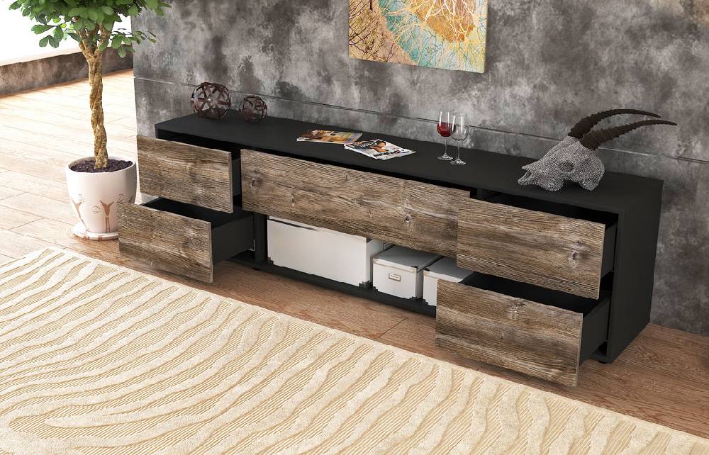 Stil Zeit Möbel Lowboard Babetta, Treibholz (180x49x35cm) Bis zu 50% Rabatt
