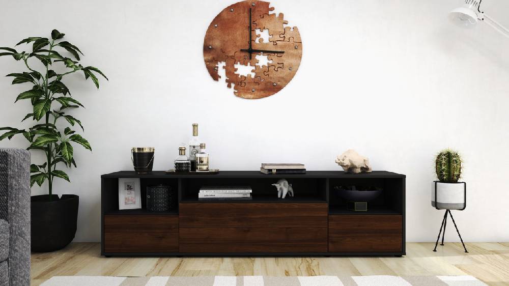 Stil Zeit Möbel Lowboard Azula, Walnuss (180x49x35cm) Bis zu 60% Rabatt
