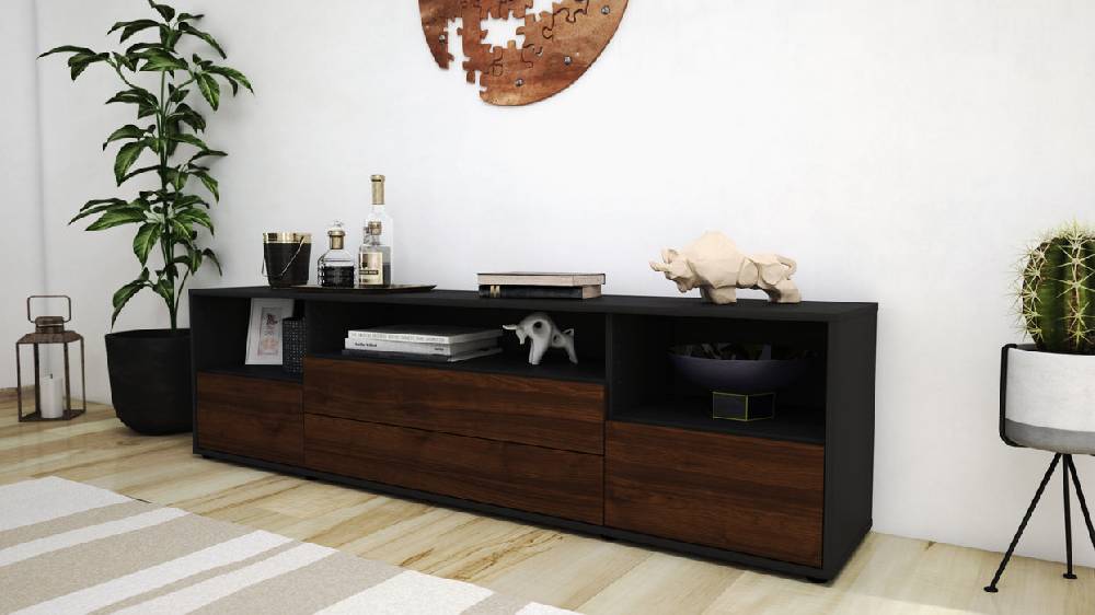 Stil Zeit Möbel Lowboard Azula, Walnuss (180x49x35cm) Bis zu 60% Rabatt