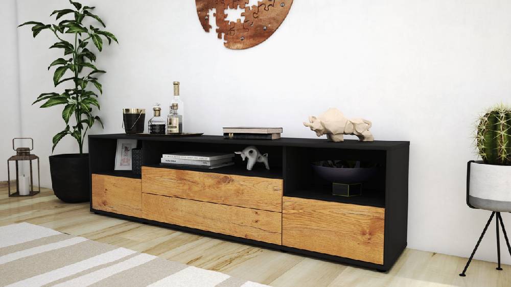 Stil Zeit Möbel Lowboard Azula, Eiche (180x49x35cm) Bis zu 65% Rabatt