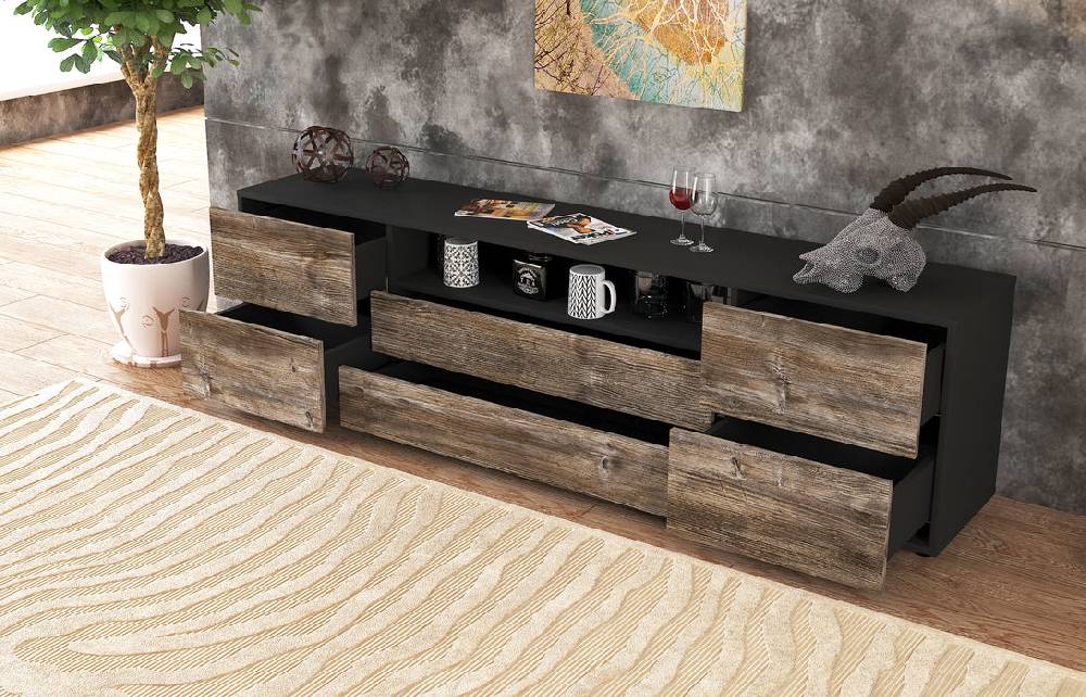 Stil Zeit Möbel Lowboard Aurora, Walnuss (180x49x35cm) Nur für heute