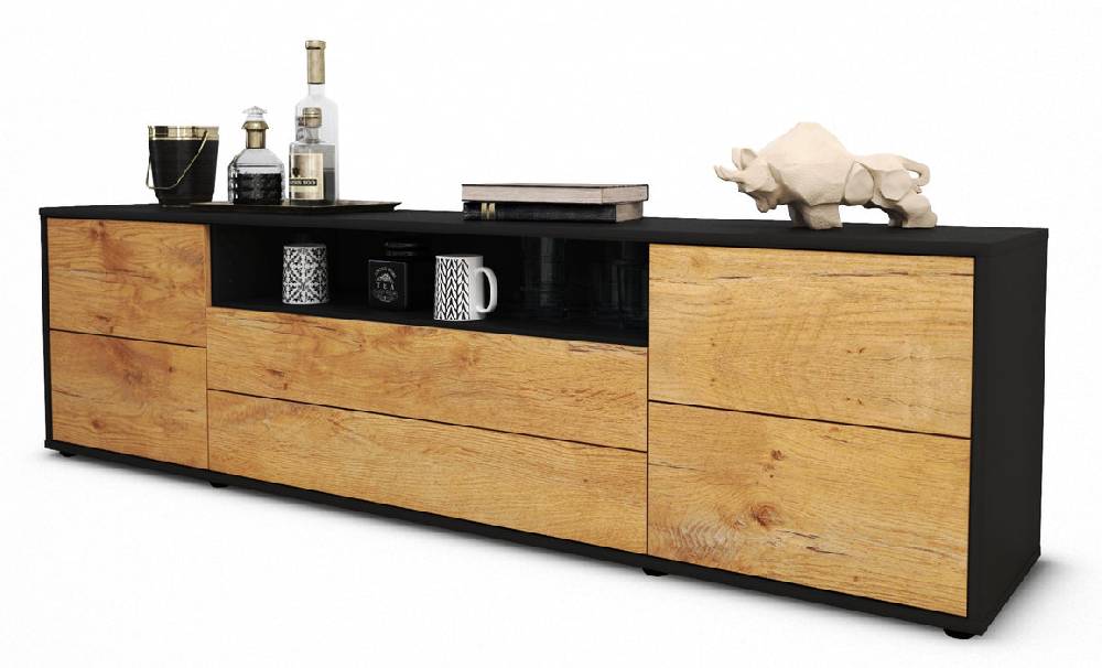 Stil Zeit Möbel Lowboard Aurora, Eiche (180x49x35cm)