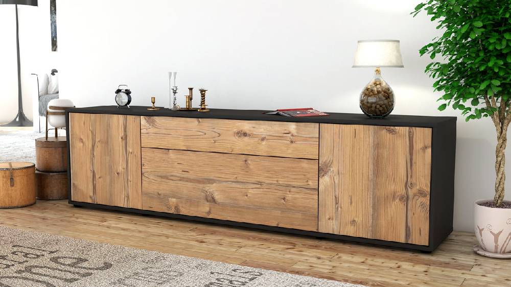 Stil Zeit Möbel Lowboard Aria, Pinie (180x49x35cm) Speichern exportieren