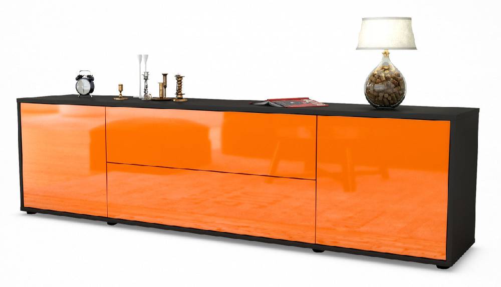 Stil Zeit Möbel Lowboard Aquilina, Orange (180x49x35cm)