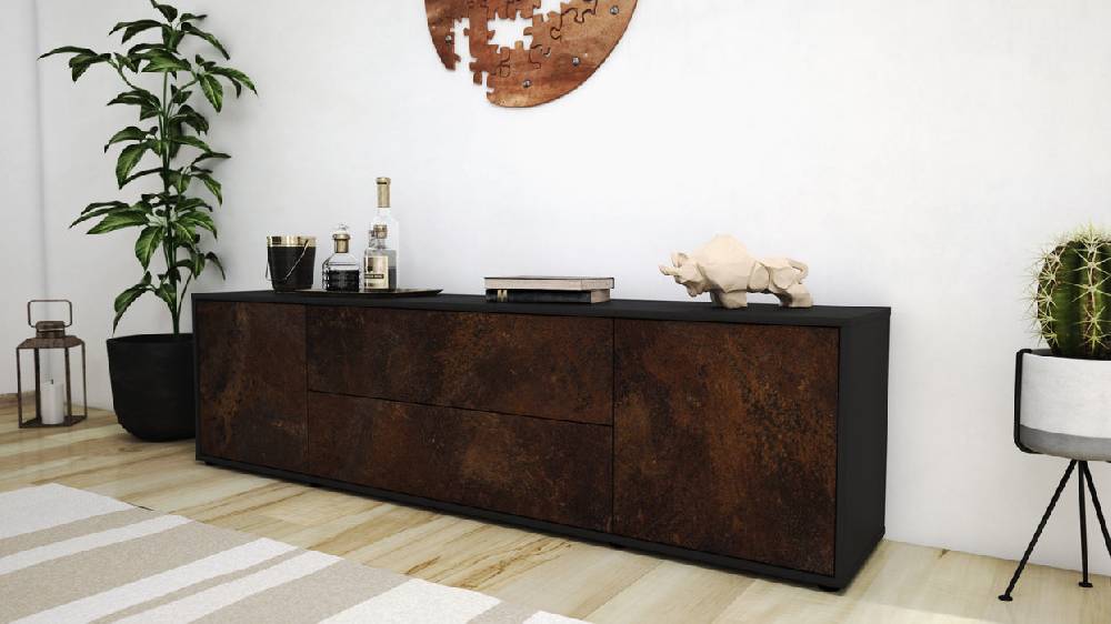 Stil Zeit Möbel Lowboard Aquilina, Rost (180x49x35cm) 50% Rabatt für begrenzte Zeit