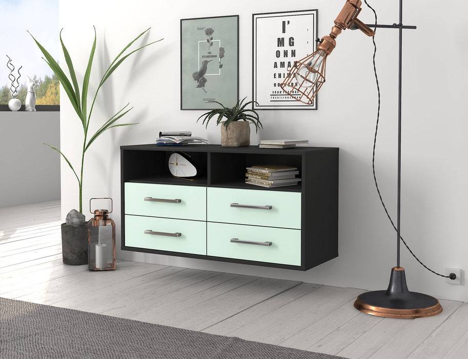 Stil Zeit Möbel Lowboard El Paso, Mint, hängend mit Griffen (92x49x35cm) Online Outlet