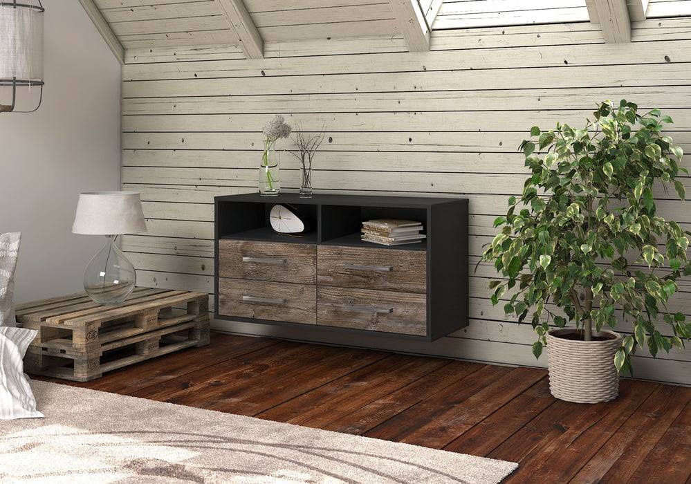 Stil Zeit Möbel Lowboard El Paso, Treibholz, hängend mit Griffen (92x49x35cm) Bestseller