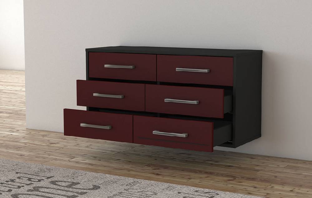 Stil Zeit Möbel Lowboard Baltimore, Gelb, hängend mit Griffen (92x49x35cm) Wochenangebot
