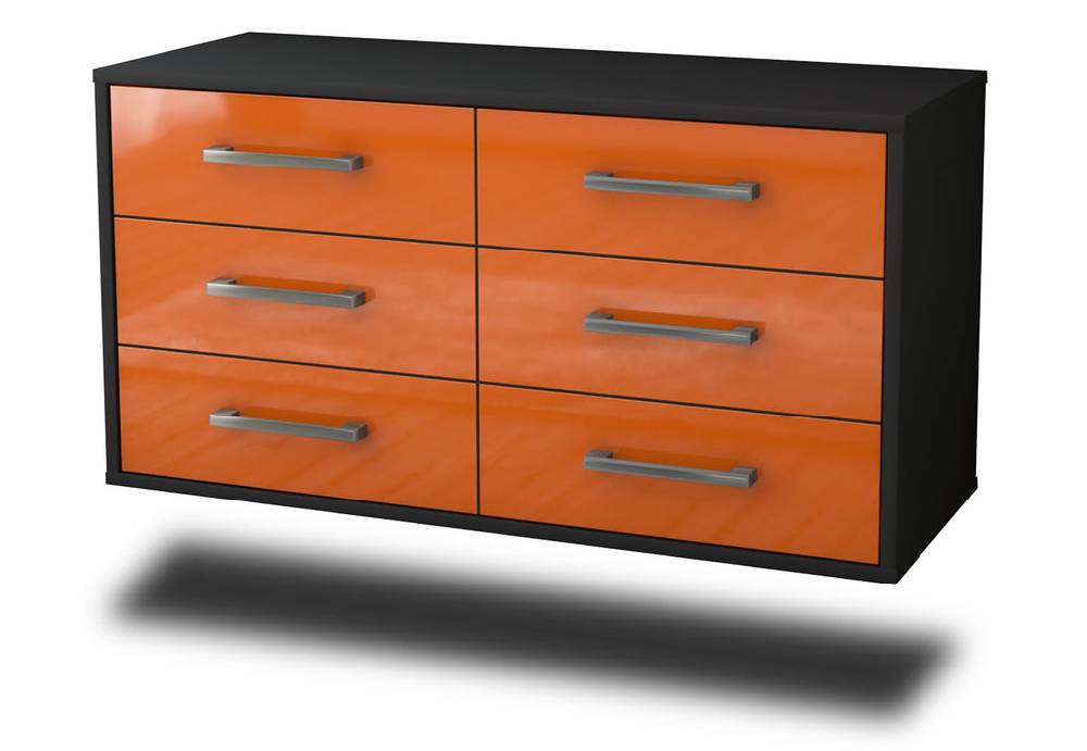 Stil Zeit Möbel Lowboard Baltimore, Orange, hängend mit Griffen (92x49x35cm) Letzte 2 Tage