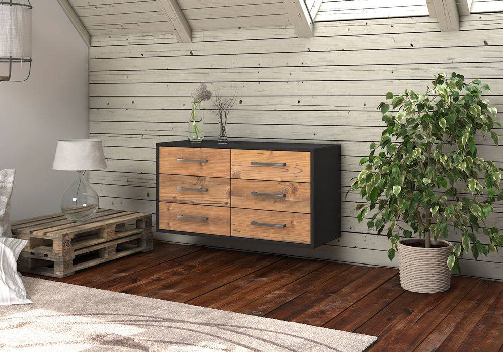 Stil Zeit Möbel Lowboard Baltimore, Pinie, hängend mit Griffen (92x49x35cm) Bis zu 50% Rabatt