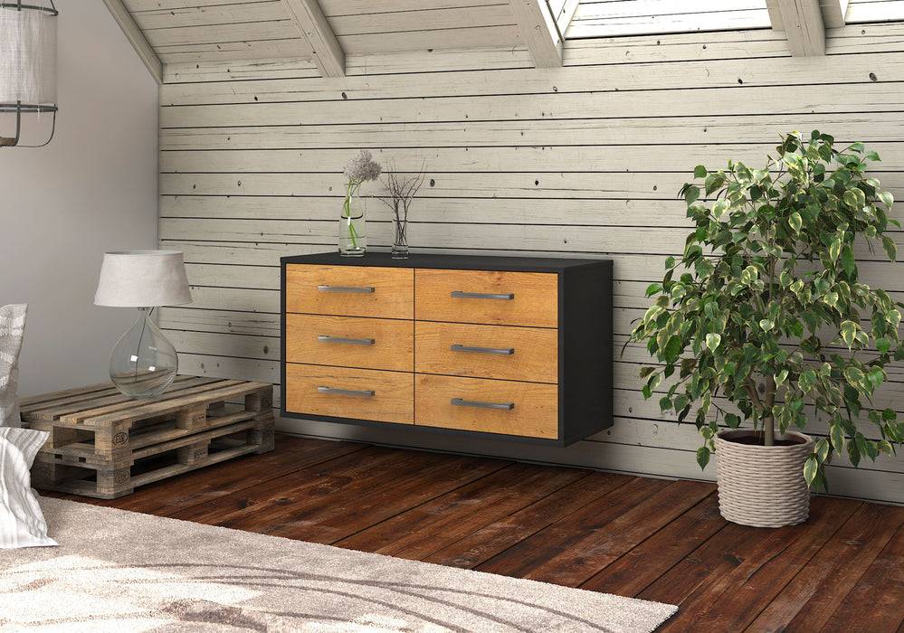 Stil Zeit Möbel Lowboard Baltimore, Eiche, hängend mit Griffen (92x49x35cm) Bis zu 65% Rabatt