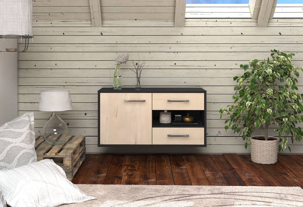 Stil Zeit Möbel Lowboard Charlotte, Zeder, hängend mit Griffen (92x49x35cm) Begrenzt auf 3 Tage