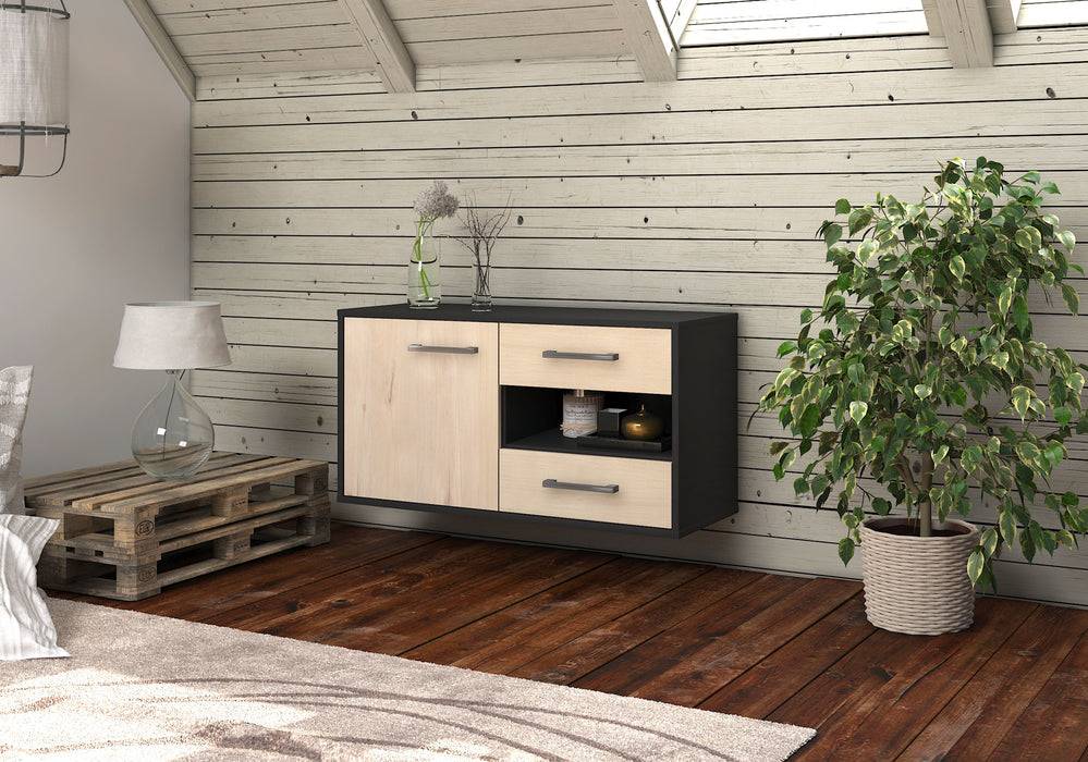 Stil Zeit Möbel Lowboard Charlotte, Zeder, hängend mit Griffen (92x49x35cm) Begrenzt auf 3 Tage
