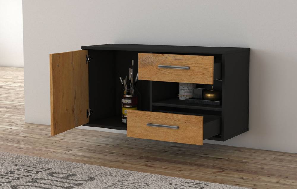 Stil Zeit Möbel Lowboard Charlotte, Pinie, hängend mit Griffen (92x49x35cm) Speichern exportieren