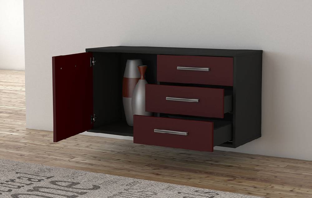 Stil Zeit Möbel Lowboard Fort Worth, Gelb, hängend mit Griffen (92x49x35cm) Rabatt