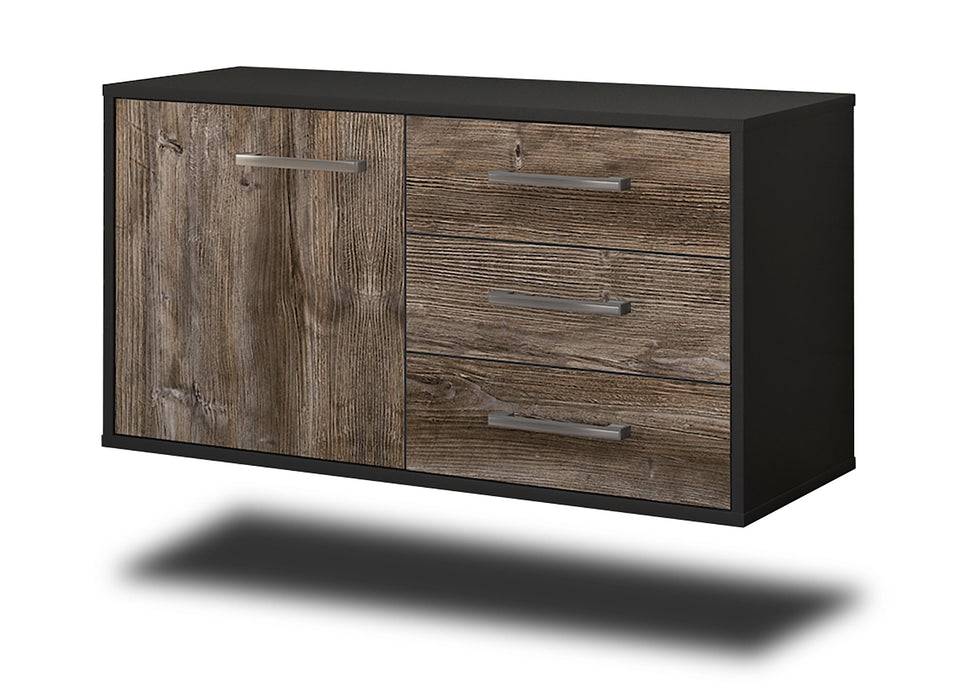 Stil Zeit Möbel Lowboard Fort Worth, Treibholz, hängend mit Griffen (92x49x35cm)
