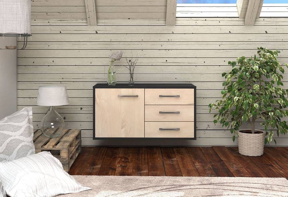 Stil Zeit Möbel Lowboard Fort Worth, Zeder, hängend mit Griffen (92x49x35cm) Preisnachlass