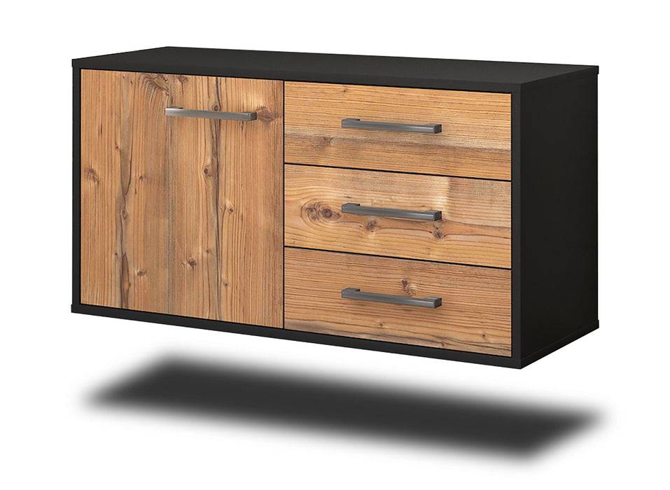 Stil Zeit Möbel Lowboard Fort Worth, Pinie, hängend mit Griffen (92x49x35cm)