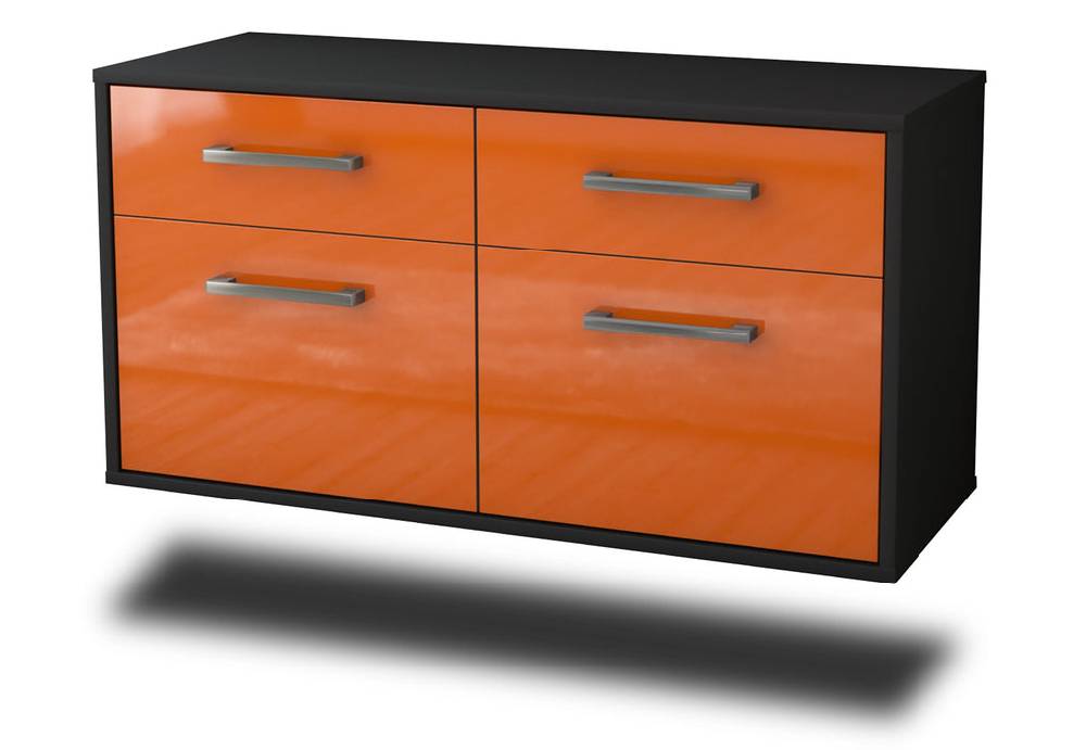 Stil Zeit Möbel Lowboard Austin, Orange, hängend mit Griffen (92x49x35cm)