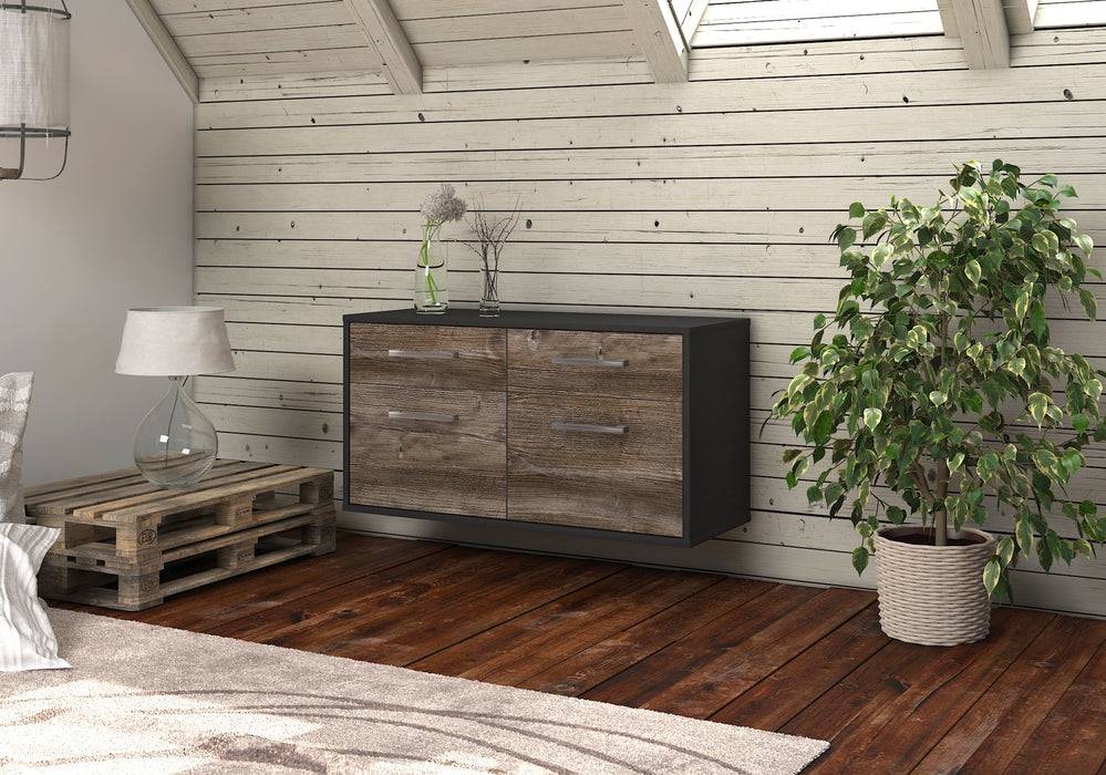Stil Zeit Möbel Lowboard Austin, Treibholz, hängend mit Griffen (92x49x35cm) Exklusive Angebote
