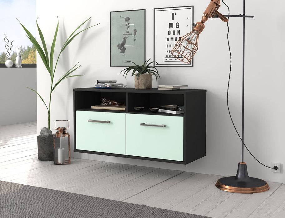 Stil Zeit Möbel Lowboard Columbus, Mint, hängend mit Griffen (92x49x35cm) VIP-Rabatte