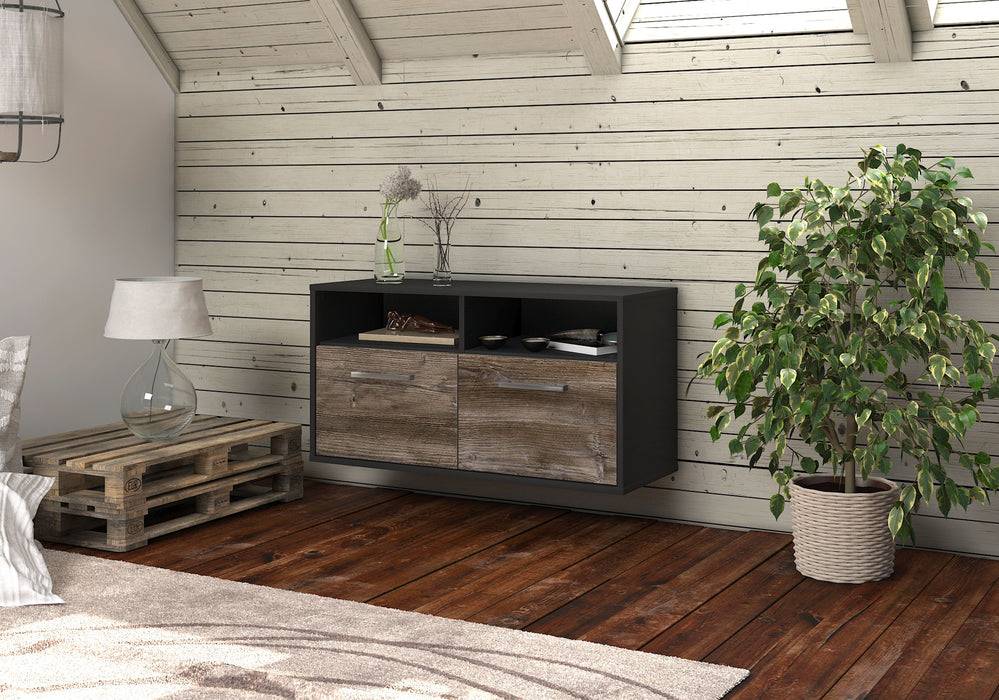 Stil Zeit Möbel Lowboard Columbus, Treibholz, hängend mit Griffen (92x49x35cm) Letzte 3 Tage