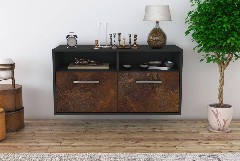 Stil Zeit Möbel Lowboard Columbus, Rost, hängend mit Griffen (92x49x35cm) Bis zu 50% Rabatt
