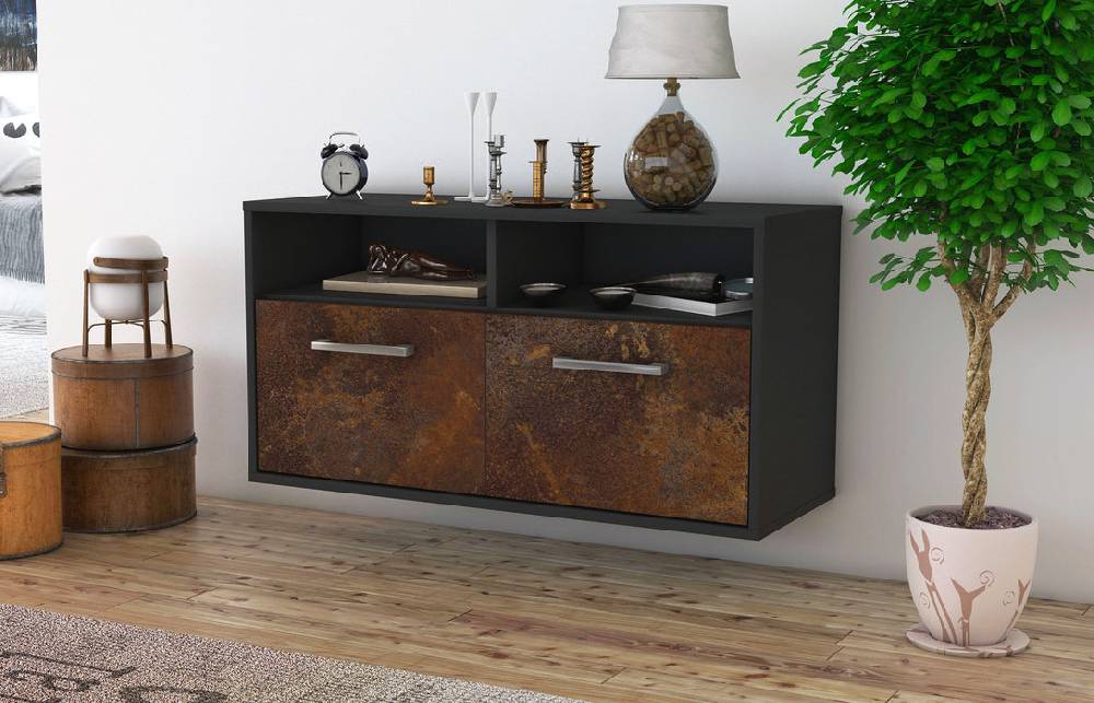 Stil Zeit Möbel Lowboard Columbus, Rost, hängend mit Griffen (92x49x35cm) Bis zu 50% Rabatt