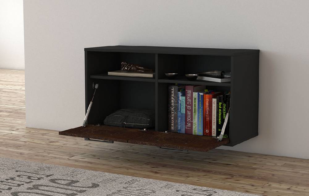 Stil Zeit Möbel Lowboard Columbus, Rost, hängend mit Griffen (92x49x35cm) Bis zu 50% Rabatt