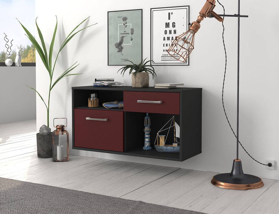 Stil Zeit Möbel Lowboard San Francisco, Bordeaux, hängend mit Griffen (92x49x35cm) Bis zu 60% Rabatt