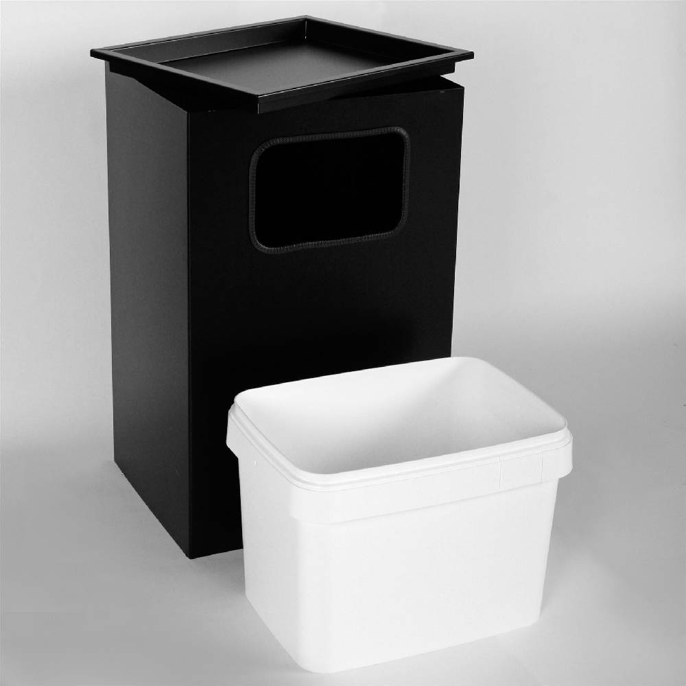 Szagato Aschenbecher mit Mülleimer Classic 62x40x33cm 28 ltr Schwarz inkl Inneneimer SZAGATO Standascher Abfalleimer Mülleimer mit Aschenbecher Abfallsammler Neuheiten