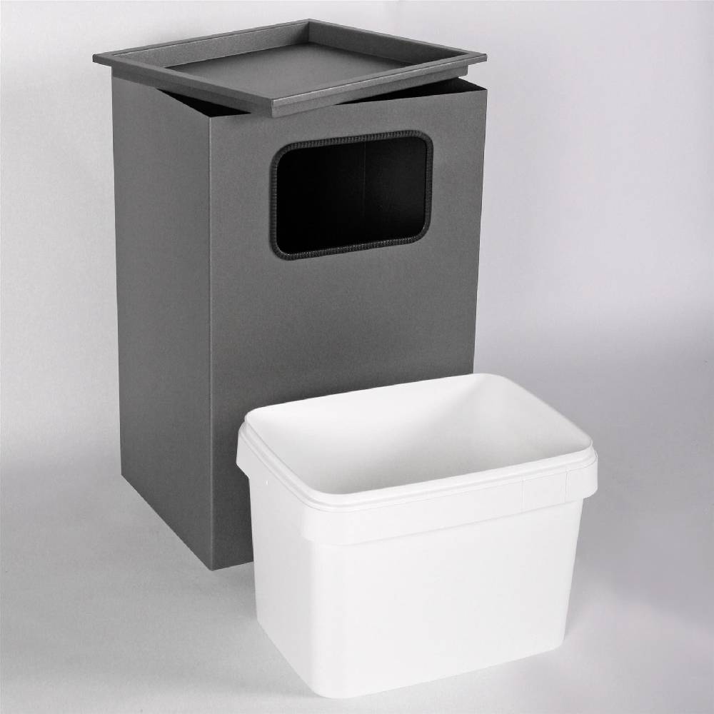 Szagato Aschenbecher mit Mülleimer Classic 62x40x33cm 28 ltr. grau inkl. Inneneimer SZAGATO Standascher Aschenbecher Abfalleimer Mülleimer mit Aschenbecher Bestseller