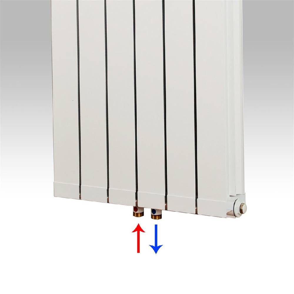 Szagato BADHEIZKÖRPER Design Aluminium 2 124 x 48 x 10cm 1295 Watt weiß + 2 Knopfhalter SZAGATO Designheizkörper Handtuchheizkörper mit Seitenanschluss Riesige Ersparnisse