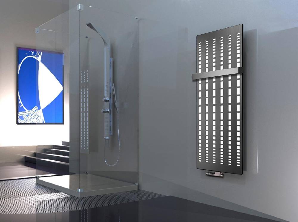 Szagato BADHEIZKÖRPER Design broken Mirror 2 120x47cm 799 Watt Edelstahl matt (+1 Halter 50mm) SZAGATO Designheizkörper mit Mittelanschluss Handtuchwärmer Cyber Monday