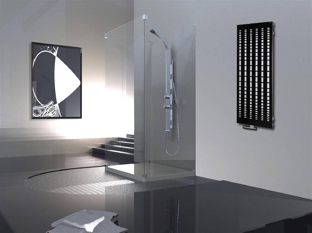 Szagato BADHEIZKÖRPER Design broken Mirror 2 120x47cm 799 Watt schwarz SZAGATO Designheizkörper Handtuchheizkörper mit Mittelanschluss Handtuchwärmer Jubiläumsangebot
