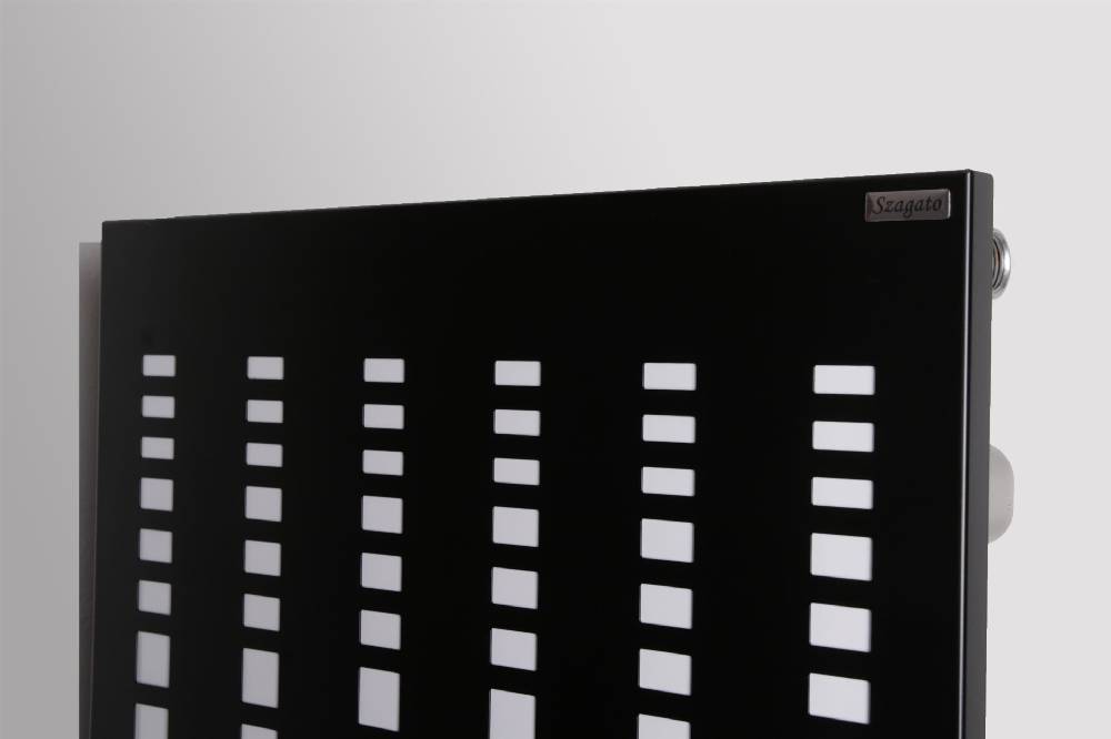 Szagato BADHEIZKÖRPER Design broken Mirror 2 120x47cm 799 Watt schwarz SZAGATO Designheizkörper Handtuchheizkörper mit Mittelanschluss Handtuchwärmer Jubiläumsangebot