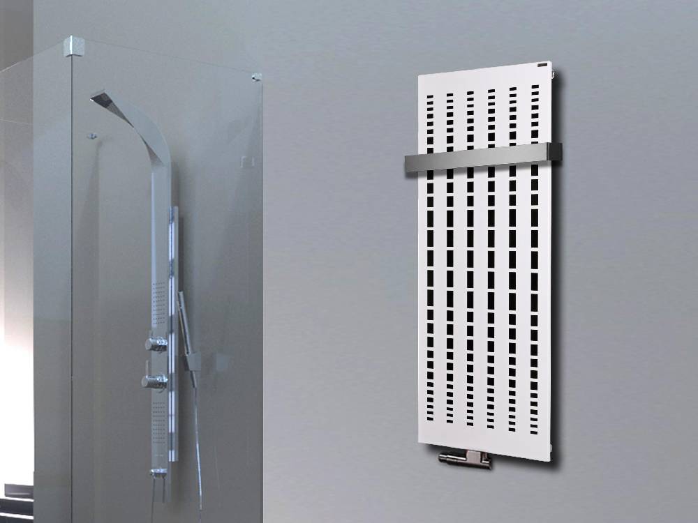 Szagato BADHEIZKÖRPER Design broken Mirror 2 120x47cm 799 Watt weiß +1 Halter 50mm SZAGATO Designheizkörper Handtuchheizkörper Mittelanschluss Handtuchwärmer Heißer Verkauf