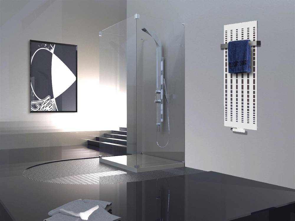 Szagato BADHEIZKÖRPER Design broken Mirror 2 120x47cm 799 Watt weiß +1 Halter 50mm SZAGATO Designheizkörper Handtuchheizkörper Mittelanschluss Handtuchwärmer Heißer Verkauf
