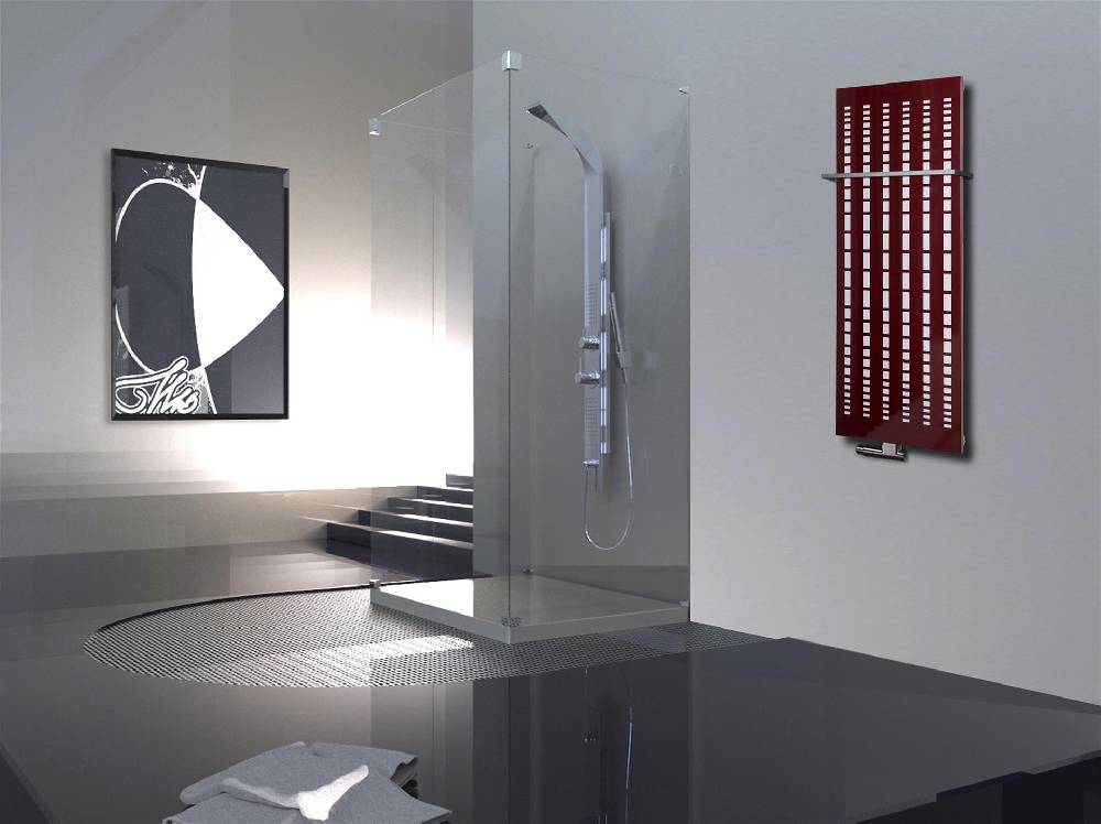 Szagato BADHEIZKÖRPER Design broken Mirror 2 120x47cm 799Watt rot (+1 Halter 15mm) SZAGATO Designheizkörper Handtuchheizkörper Mittelanschluss Handtuchwärmer Neueste Mode