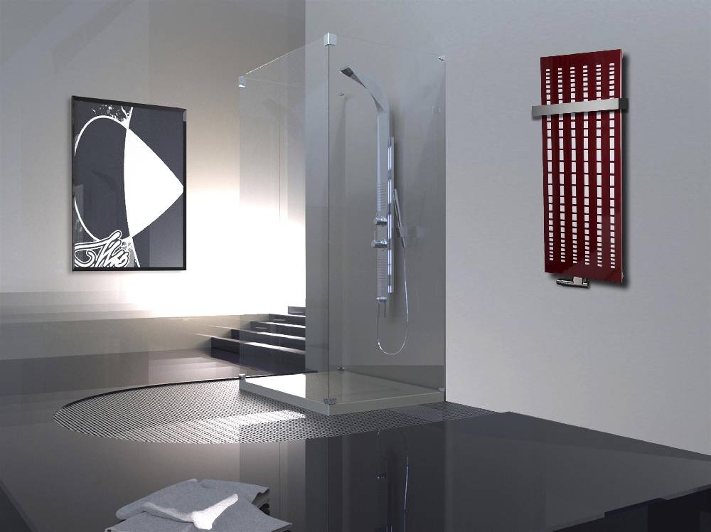 Szagato BADHEIZKÖRPER Design broken Mirror 2 120x47cm 799Watt rot (+1 Halter 50mm) SZAGATO Designheizkörper Handtuchheizkörper Mittelanschluss Handtuchwärmer Online Outlet