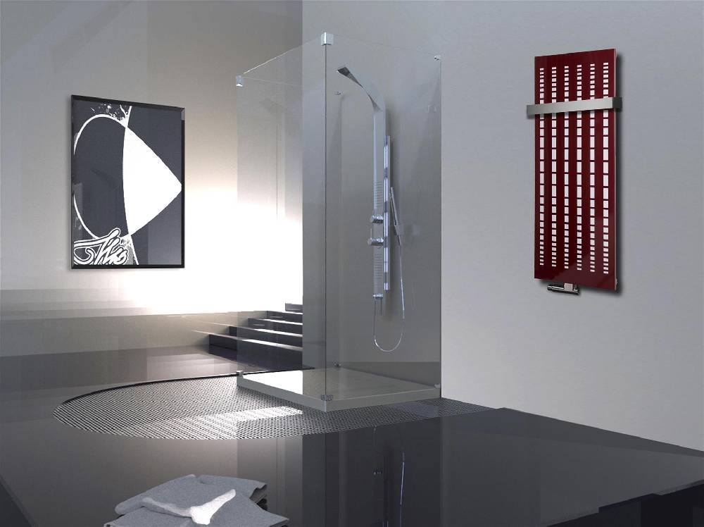 Szagato BADHEIZKÖRPER Design broken Mirror 2 120x47cm 799Watt rot (+1 Halter 50mm) SZAGATO Designheizkörper Handtuchheizkörper Mittelanschluss Handtuchwärmer Online Outlet