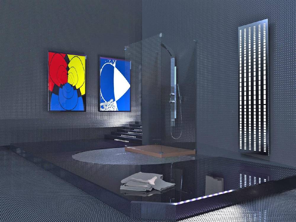 Szagato BADHEIZKÖRPER Design broken Mirror 3 180x47cm 1118 Watt Edelstahl (+1 Halter glänzend 50mm) SZAGATO Designheizkörper Mittelanschluss Handtuchwärmer Exklusive Angebote