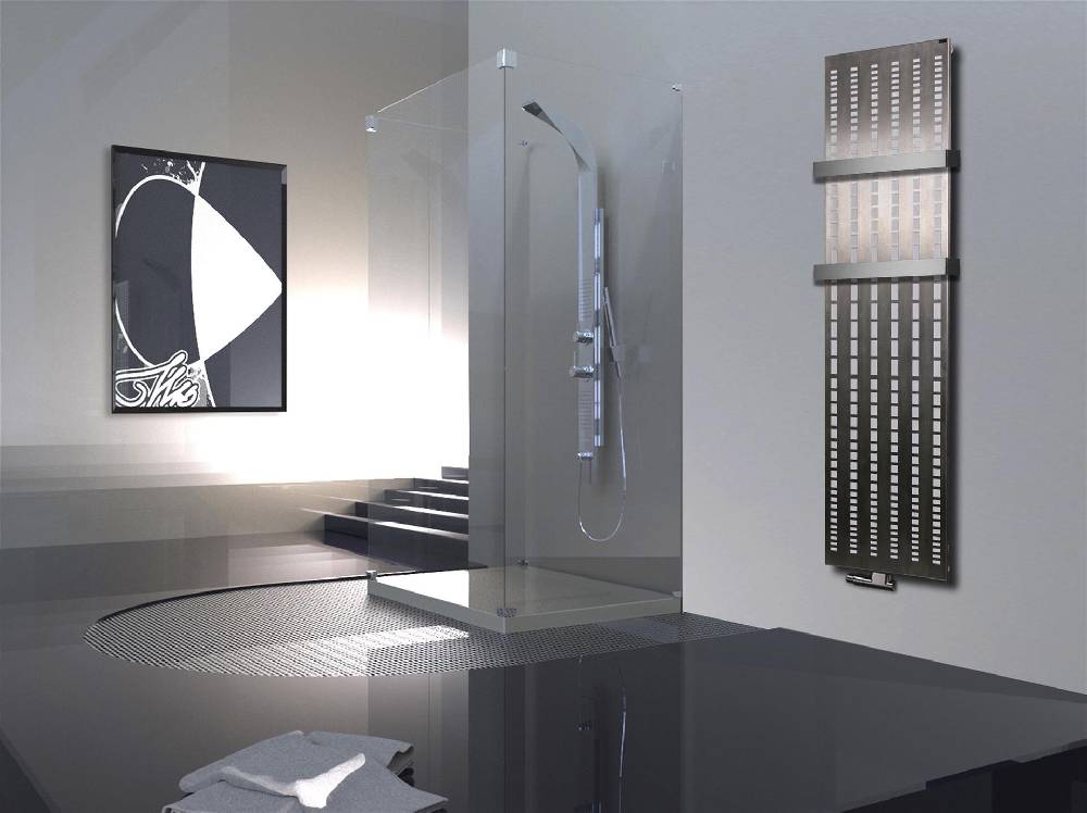 Szagato BADHEIZKÖRPER Design broken Mirror 3 180x47cm 1118 Watt Edelstahl matt (+2 Halter 50mm) SZAGATO Designheizkörper mit Mittelanschluss Handtuchwärmer Super Rabatt