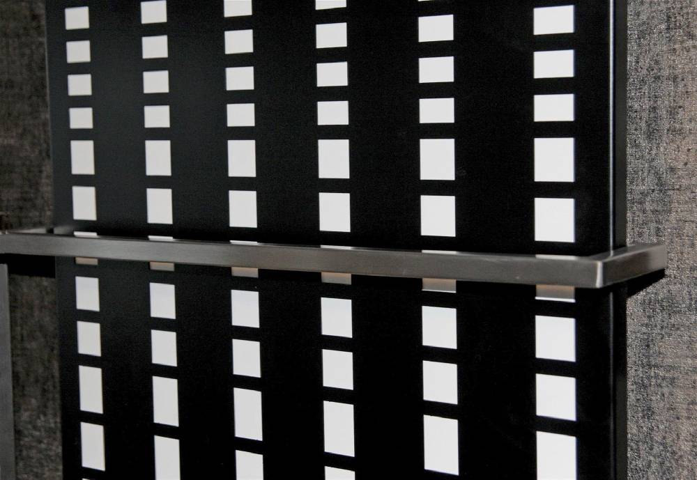 Szagato BADHEIZKÖRPER Design broken Mirror 3 180x47cm 1118Watt schwarz (+1 Halter 15mm) SZAGATO Designheizkörper Mittelanschluss Handtuchwärmer Auslauf