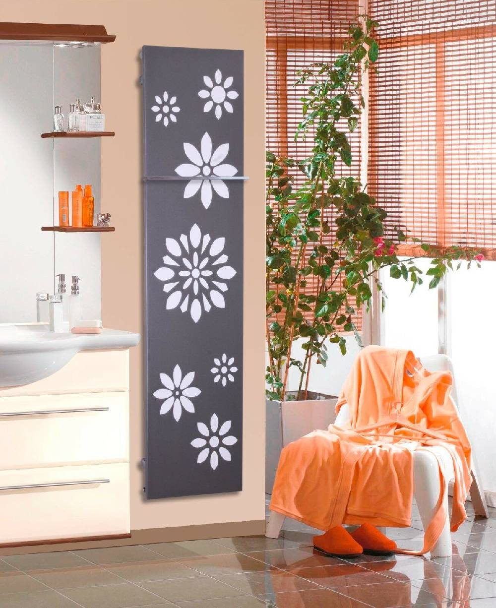 Szagato BADHEIZKÖRPER Design Flower 3 180x47cm 1118 Watt anthrazit - moonstone (+1 Halter 15mm) SZAGATO Designheizkörper mit Mittelanschluss Handtuchwärmer Flash Sale