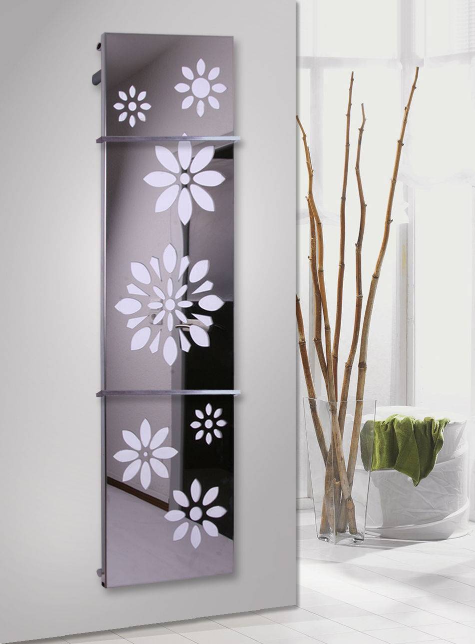Szagato BADHEIZKÖRPER Design Flower 3 180x47cm 1118 Watt Edelstahl Hochglanz (+2 Halter 15mm) SZAGATO Designheizkörper mit Mittelanschluss Handtuchwärmer Cyber Monday