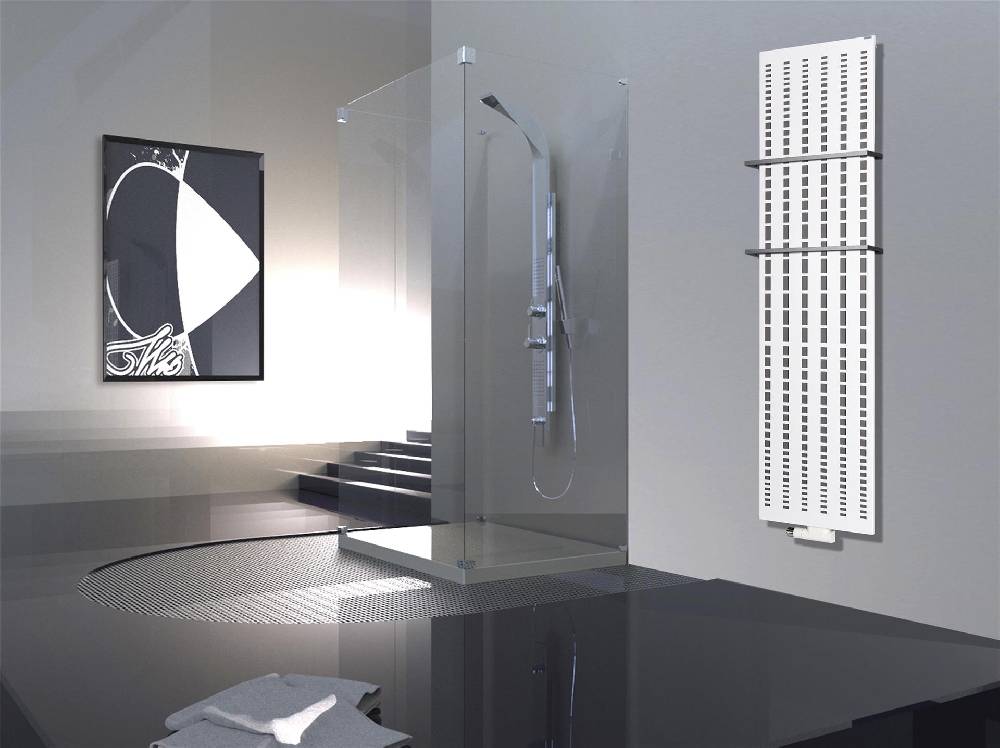 Szagato BADHEIZKÖRPER Design broken Mirror 3 180x47cm 1118Watt weiß +2 Halter 15mm SZAGATO Designheizkörper Handtuchheizkörper Mittelanschluss Handtuchwärmer Weihnachtsangebot
