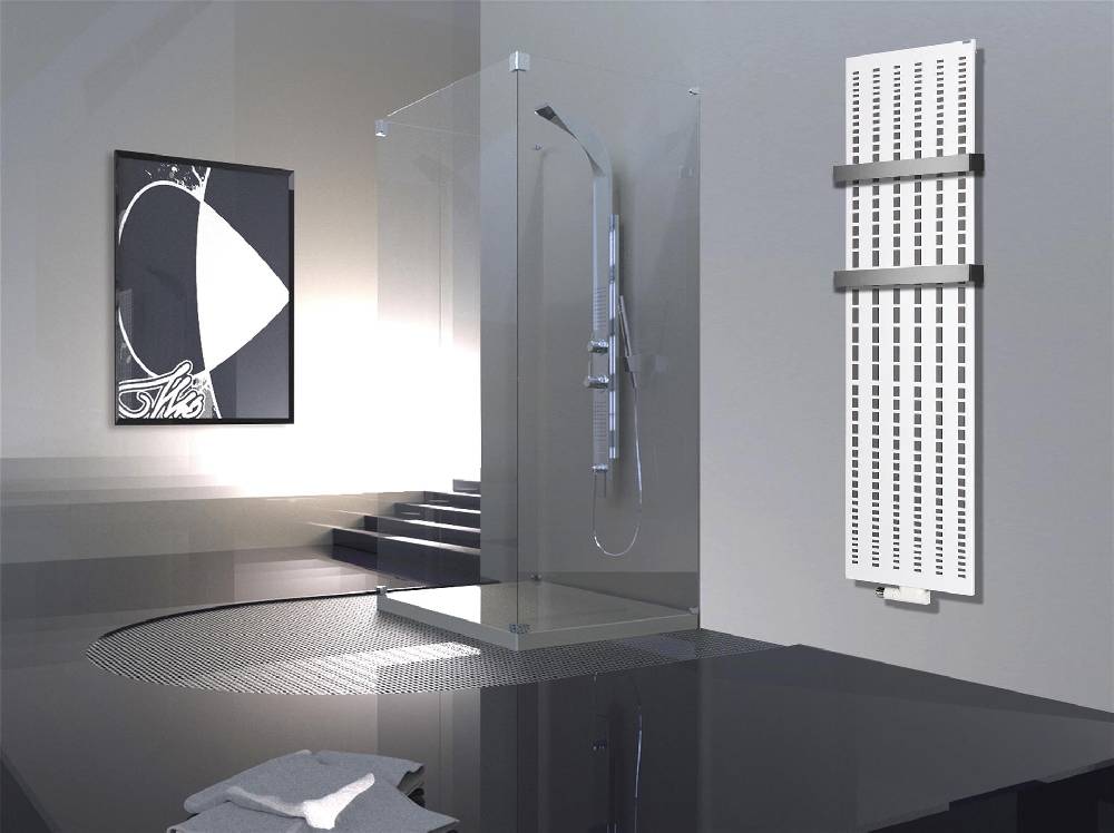 Szagato BADHEIZKÖRPER Design broken Mirror 3 180x47cm 1118Watt weiß +2 Halter 50mm SZAGATO Designheizkörper Handtuchheizkörper Mittelanschluss Handtuchwärmer Osterangebot