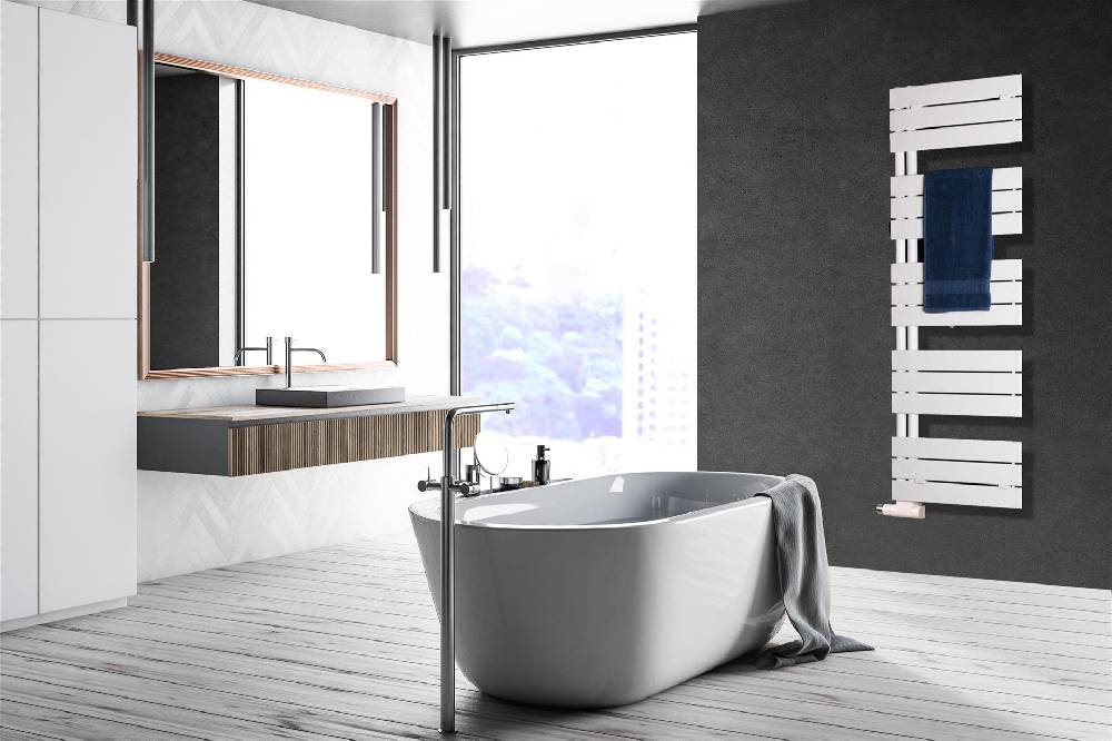 Szagato BADHEIZKÖRPER Design Chicago 2 145x50cm 640 Watt weiß SZAGATO Designheizkörper Handtuchheizkörper mit Mittelanschluss Handtuchwärmer Jubiläumsangebot